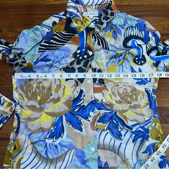 Las Surenas Mushroom Fungi Floral Print Soft Top Pant Matching Outfit Set - Picture 5 of 6